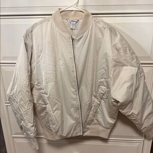 Athleta NWOT Women's Cream Bomber Jacket